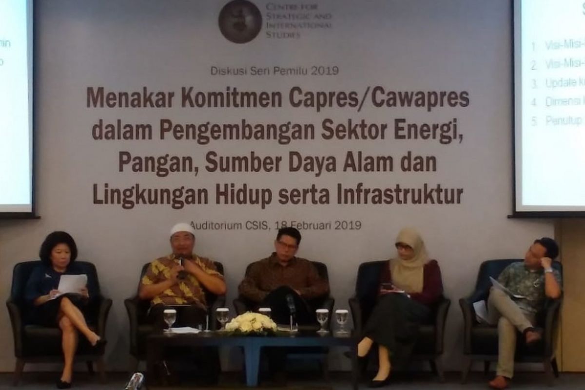 Diskusi di Auditorium CSIS, Jakarta, Senin (18/2/2019).