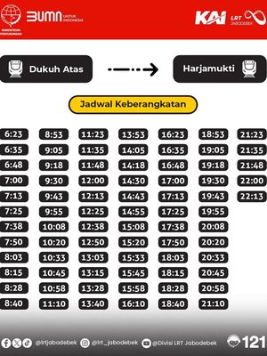 Jadwal LRT Jabodebek mulai 1 Maret 2024.