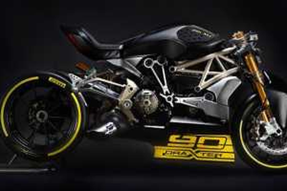 Konsep Ducati draXter yang dipajang di Verona Motor Bike Expo 2016.