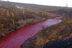 Warna Air Sungai Daldykan Berubah Jadi Merah Darah
