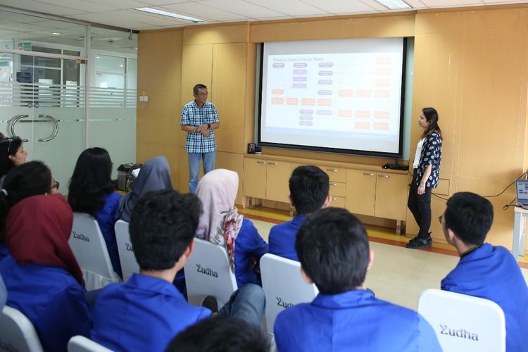 Kunjungan Industri Program Studi Teknik Logistik Universitas Pertamina ke PT. Danone, April 2019