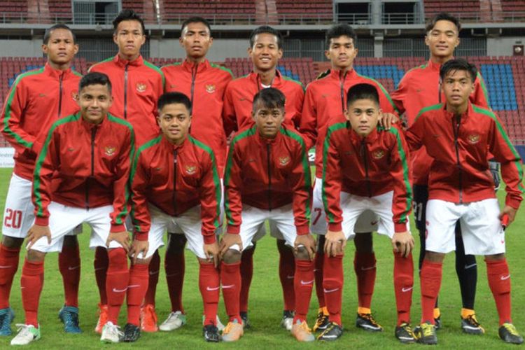 Skuad timnas U-16 Indonesia pada ajang Kualifikasi Piala Asia U-16.