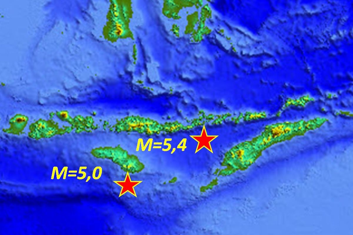 Episenter dua gempa bumi di NTT