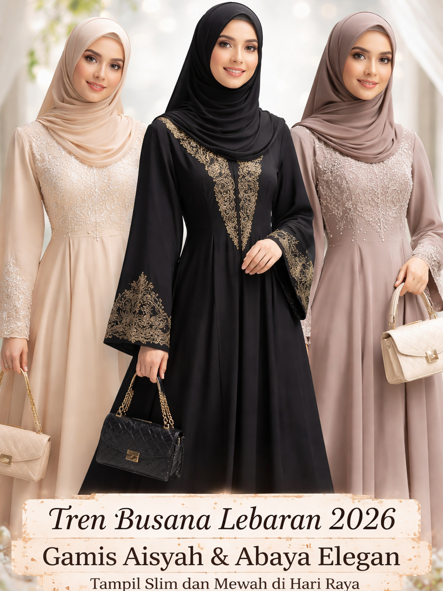 Tren Busana Lebaran 2026 Gamis Aisyah & Abaya Elegan.