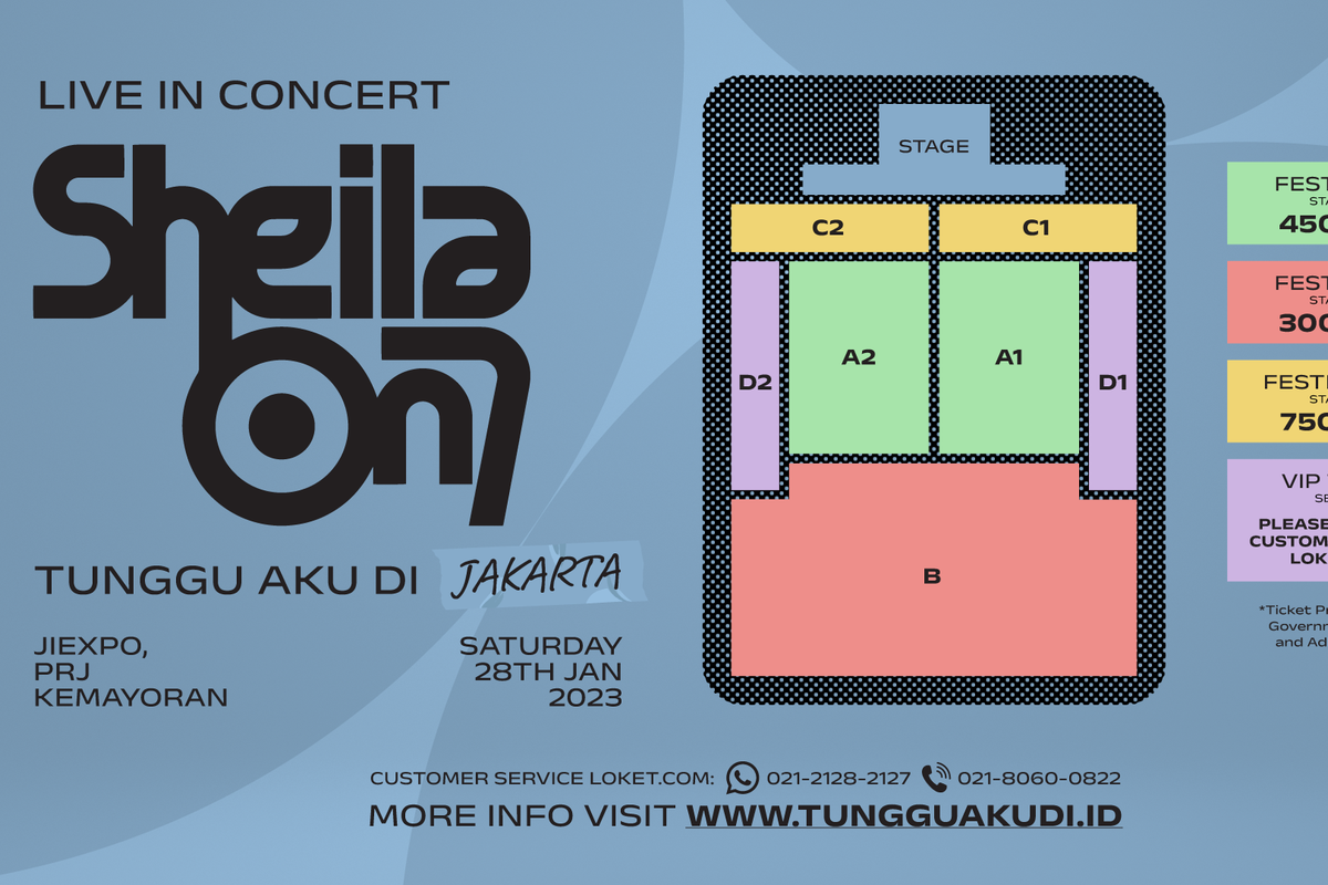 Harga tiket dan seat plan konser Sheila On 7 di Jakarta.
