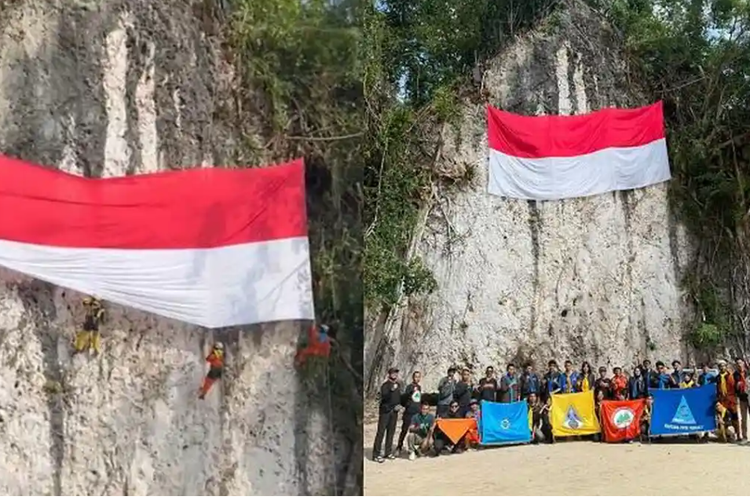 Tak Hanya Kibarkan Bendera Raksasa, HUT Ke-81 RI di Tebing Sawapudo Promosikan Wisata Konawe