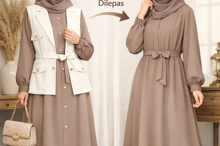 Tren Baju Gamis Lebaran 2026 Mulai Ramai: Model ?Gamis Bini Orang? Jadi Tren Viral.