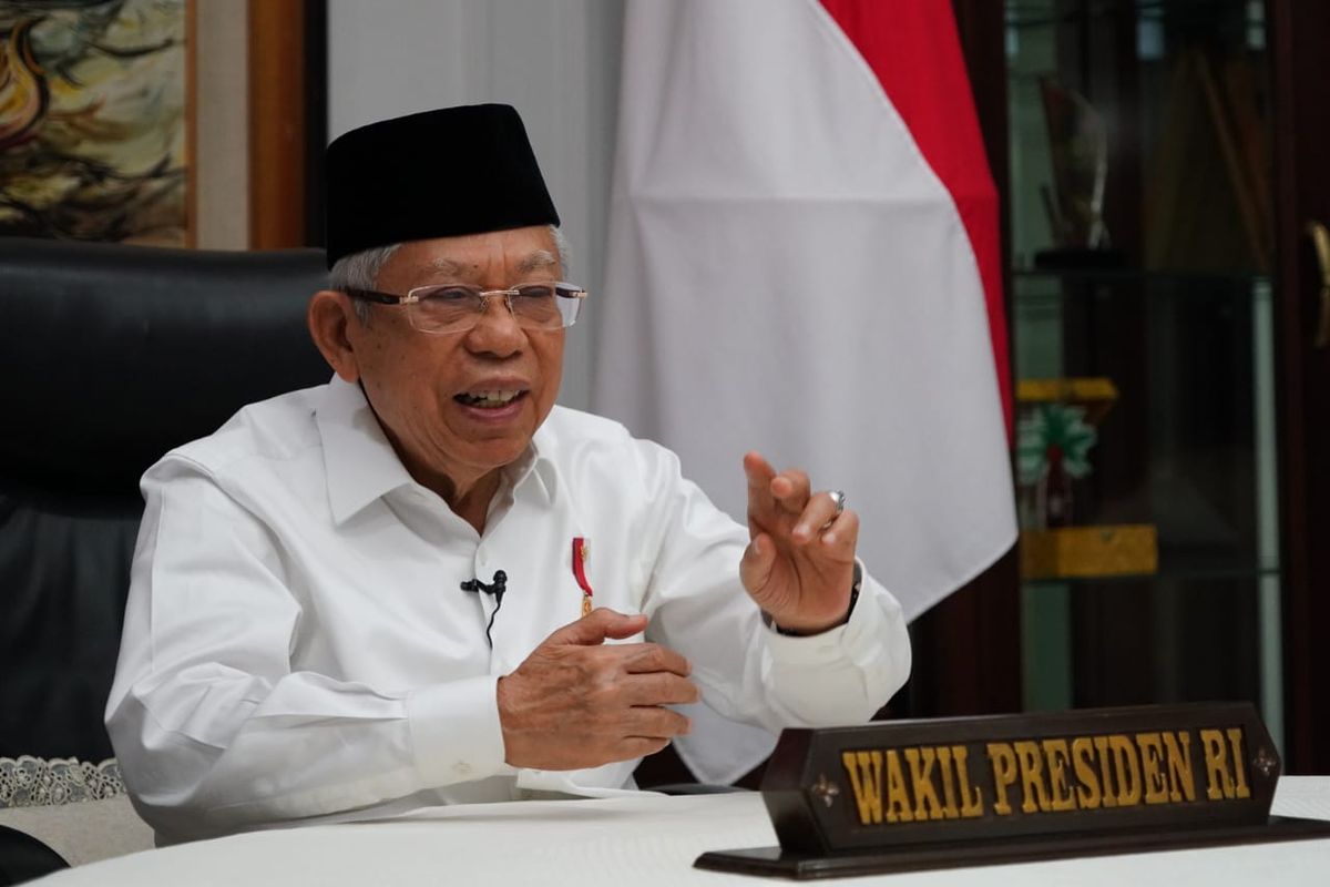 Wakil Presiden Maruf Amin saat berbicara di acara Komisi Aparatur Sipil Negara (KASN), Kamis (28/1/2021).