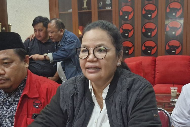 Ketua TPD Ganjar-Mahfud Jateng, Agustina Wilujeng ditemui di Panti Marhaen usai nobar debat capres, Minggu (4/2/2024).