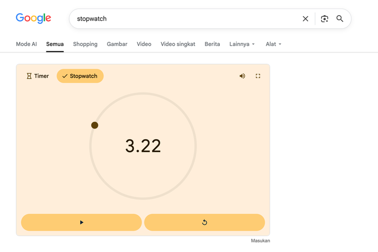 Ilustrasi fitur tersembunyi Google Stopwatch dan Timer.