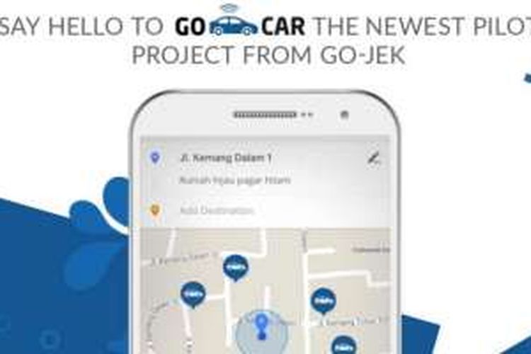 Tampilan screenshot layanan Go-Car di laman aplikasi Go-Jek di toko aplikasi Google Play Store