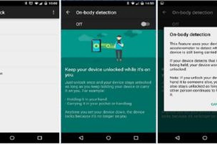 On-Body Detection, fitur penguncian pintar terbaru di Android 5.0
