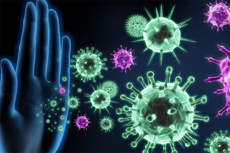 Ilustrasi menghentikan virus dan bakteri agar tidak masuk ke tubuh 