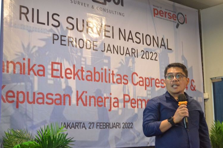 Direktur Eksekutif Indopol Survei Ratno Sulistiyanto di Jakarta, Minggu (27/2/2022). 