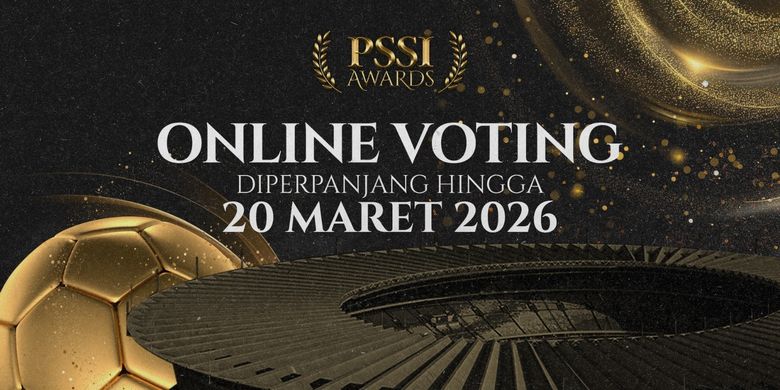 PSSI Awards 2026 Online Voting diperpanjang hingga Jumat (20/3/2026).