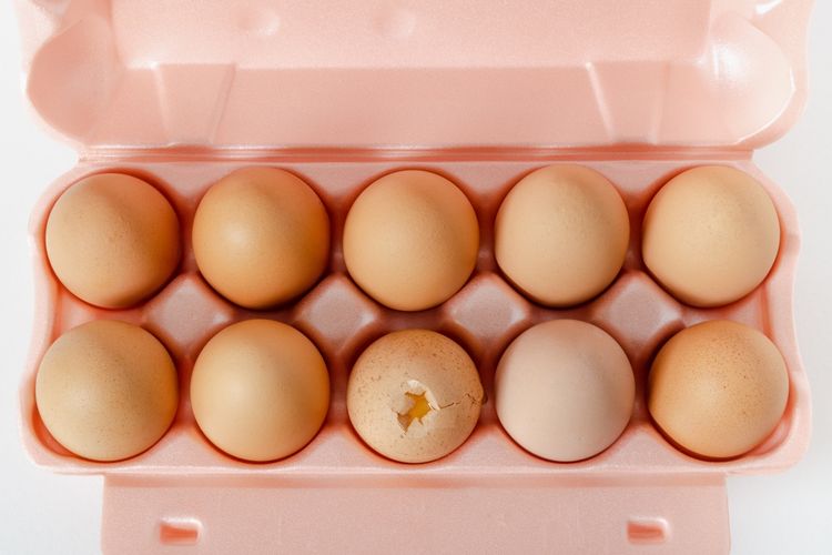 Alasan telur retak tidak boleh dikonsumsi, salah satunya karena mengandung bakteri. 