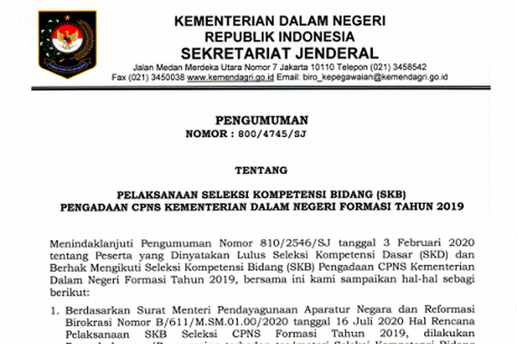 Kemendagri Rilis Jadwal Dan Lokasi Skb Cpns Ini Informasinya Halaman All Kompas Com