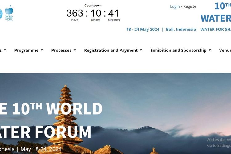 Registrasi peserta World Water Forum ke-10