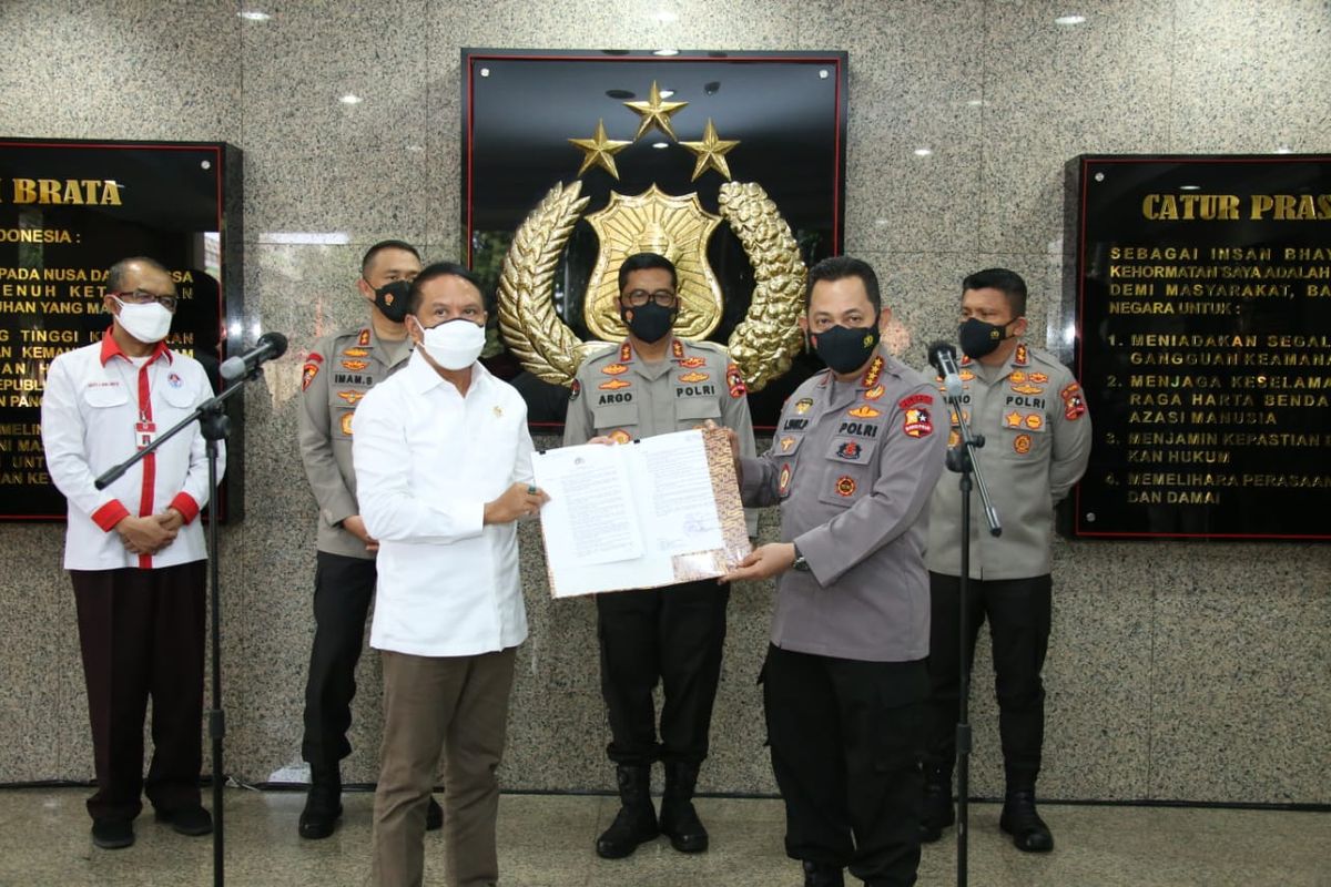 Polri memberikan izin penyelenggaraan Liga 1 2021 dengan protokol kesehatan yang ketat. 