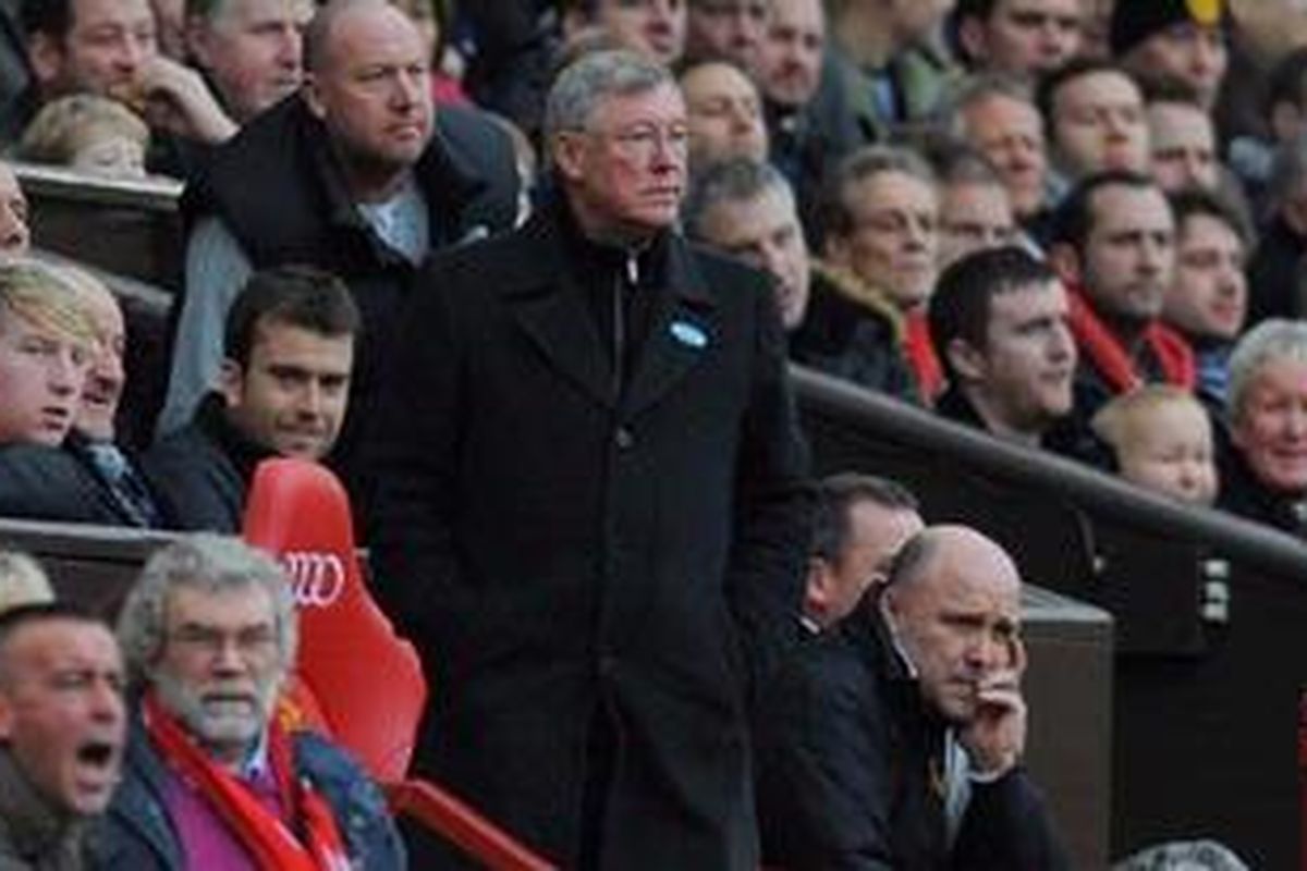 Pelatih Manchester United Sir Alex Ferguson.
