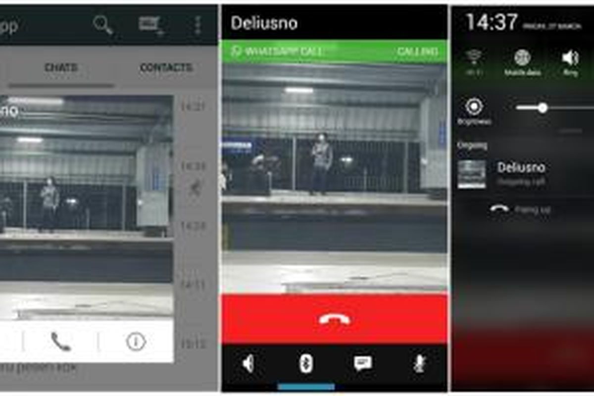 Setelah Call aktif, akan muncul logo telepon pada nomor kontak dan semua panggilan melalui WhatsApp akan menggunakan koneksi internet