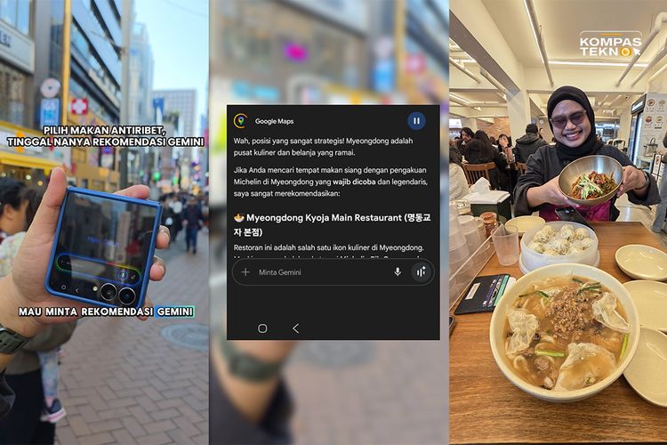 Makan di restoran hasil rekomendasi dari Gemini selama traveling di Seoul, Korea Selatan