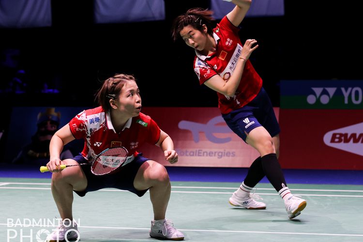 Ganda putri China Chen Qingchen/Jia Yifan saat beraksi pada Piala Sudirman 2021. Chen Qingchen/Jia Yifan juga turut tampil pada final Piala Sudirman Cup 2021 melawan Jepang, Minggu (3/10/2021). 