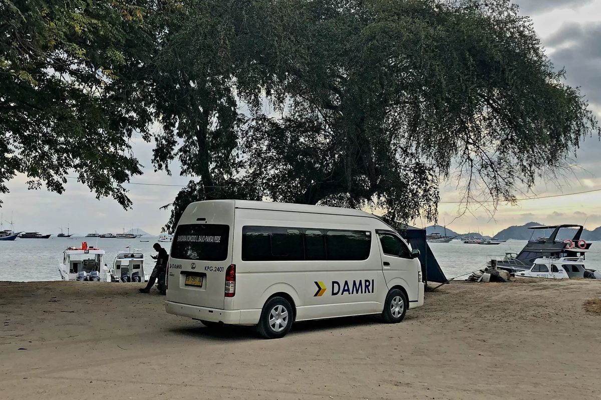 Layanan DAMRI di Labuan Bajo melewati rute menarik, yaitu rute Bandara Komodo Labuan Bajo - Pelabuhan Labuan Bajo - Pantai Pede (Loop) melalui Puncak Waringin Kampung Ujung, Hotel Marina Labuan Bajo, Hotel Puri Sari, dan beberapa lokasi strategis lainnya.