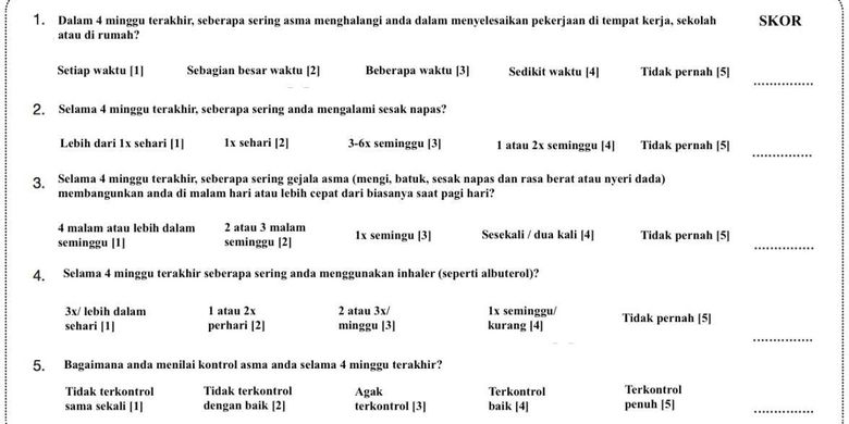 Asthma control test (ACT)