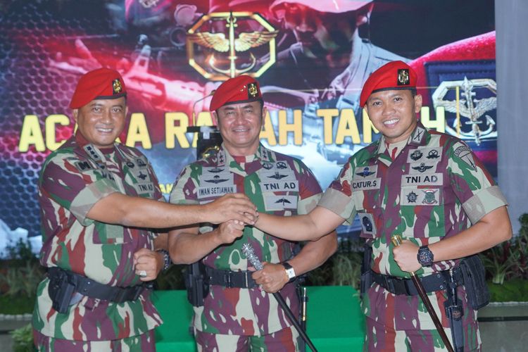 Rotasi jabatan perwira menengah (pamen) di lingkungan Komando Pasukan Khusus (Kopassus) kembali terjadi. Ada empat pamen yang dirotasi. Komandan Jenderal (Danjen) Kopassus Mayjen TNI Iwan Setiawan memimpin langsung acara alih tugas dan jabatan yang dilaksanakan di Gedung Halilintar Sat 81 Kopassus, Cijantung, Jakarta Timur, Selasa (17/1/2023).