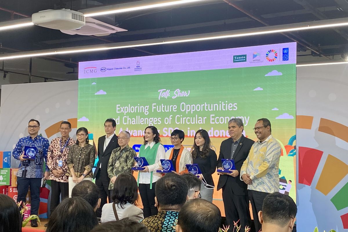 Talkshow bertajuk “Exploring Future Opportunities and Challenges of Circular Economy in Advancing SDGs in Indonesia” yang digelar Tanoto Foundation dan SDG Academy Indonesia di Jakarta, Rabu (20/3/2024). 