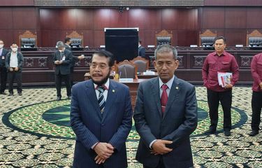 Anwar Usman dan Saldi Isra terpilih sebagai Ketua dan Wakil Ketua Mahkamah Konstitusi periode 2023-2028, Rabu (15/3/2023).