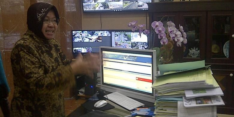 Surabaya Mayor Tri Rismaharini at her office. 