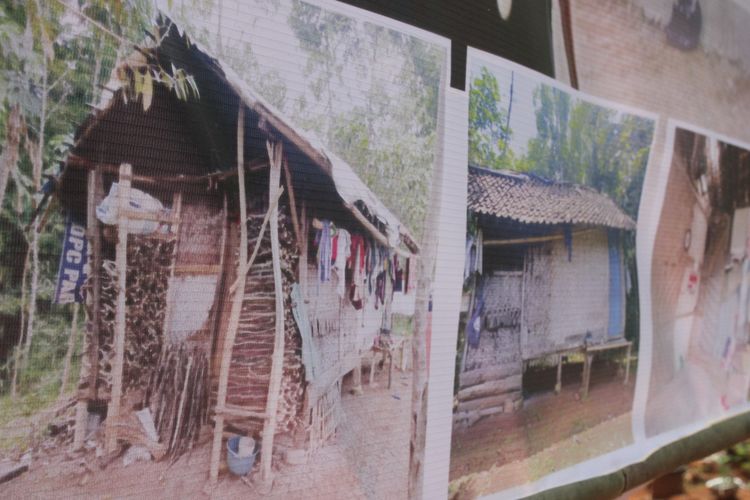 Kondisi rumah Emun (40) yang sangat mengkhawatirkan sebelum akhirnya dihadiahi rumah baru oleh Kapolres Cianjur, AKBP Doni Hermawan.