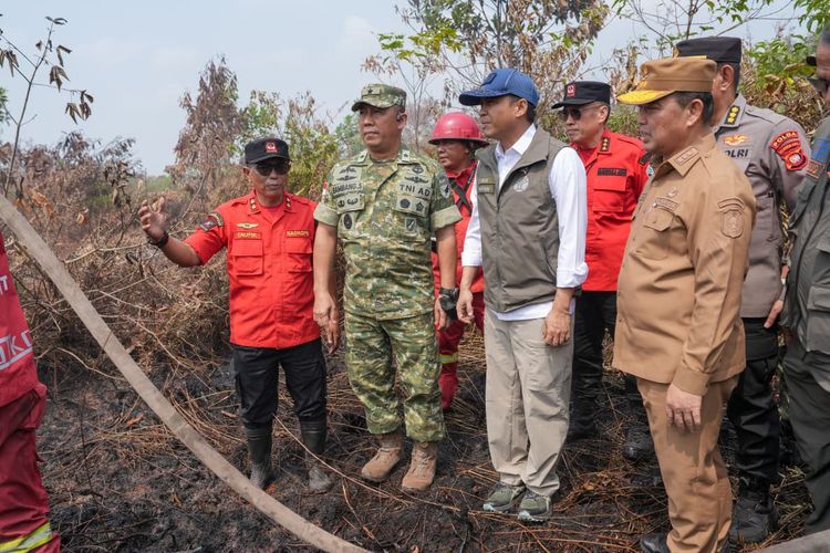 Saat Menhut Raja Juli Melihat Lokasi Kebakaran Hutan Lahan di Kalimantan Barat