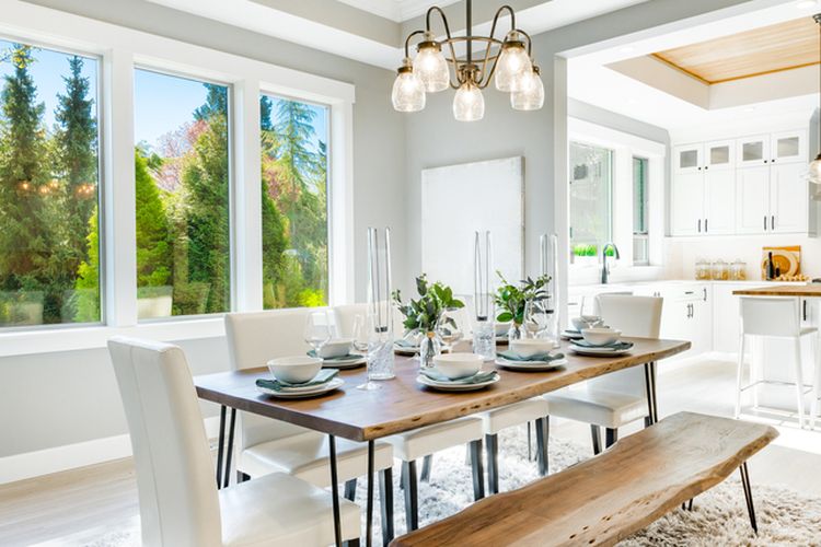 Ilustrasi ruang makan, ilustrasi meja makan.