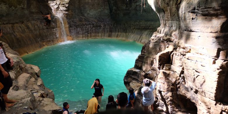 Air Terjun Wai Marang di Kabupaten Sumba Timur, Nusa Tenggara Timur.