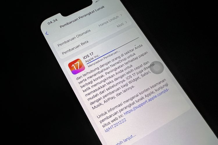 Cara update iOS 17 di iPhone, salah satunya bisa melalui menu pengaturan atau OTA.