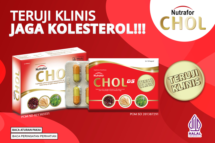 Efektif turunkan kolesterol, Nutrafor Chol dan Nutrafor Chol DS mengandung sejumlah bahan herbal yang berfungsi menurunkan kadar kolesterol, yaitu red yeast rice extract (ragi beras merah), guggulipid, dan chromium picolinate. 