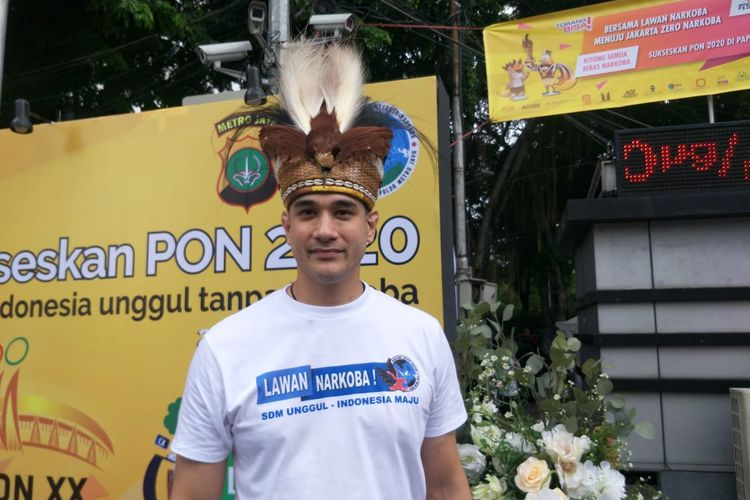 Okan Kornelius di Bundaran Hotel Indonesia, Thamrin, Jakarta Pusat, Minggu (23/2/2020).