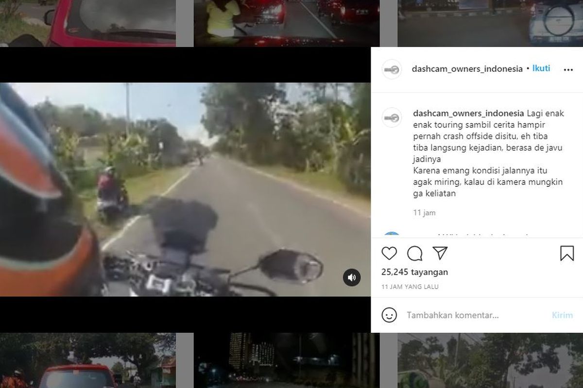 Tangkapan layar Motor keluar jalur