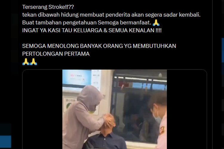 Menekan Bagian Bawah Hidung Disebut Bisa Sadarkan Orang yang Terserang Stroke, Ini Faktanya
