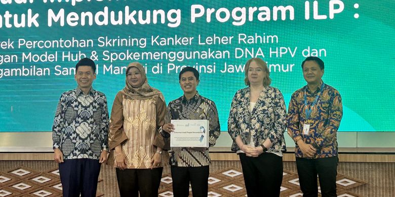 Diseminasi Nasional Hasil Proyek Percontohan Skrining Kanker Leher Rahim dengan pendekatan DNA HPV dan model hub-and-spoke, di Kementerian Kesehatan, Jakarta Selatan, Selasa (27/1/2026).