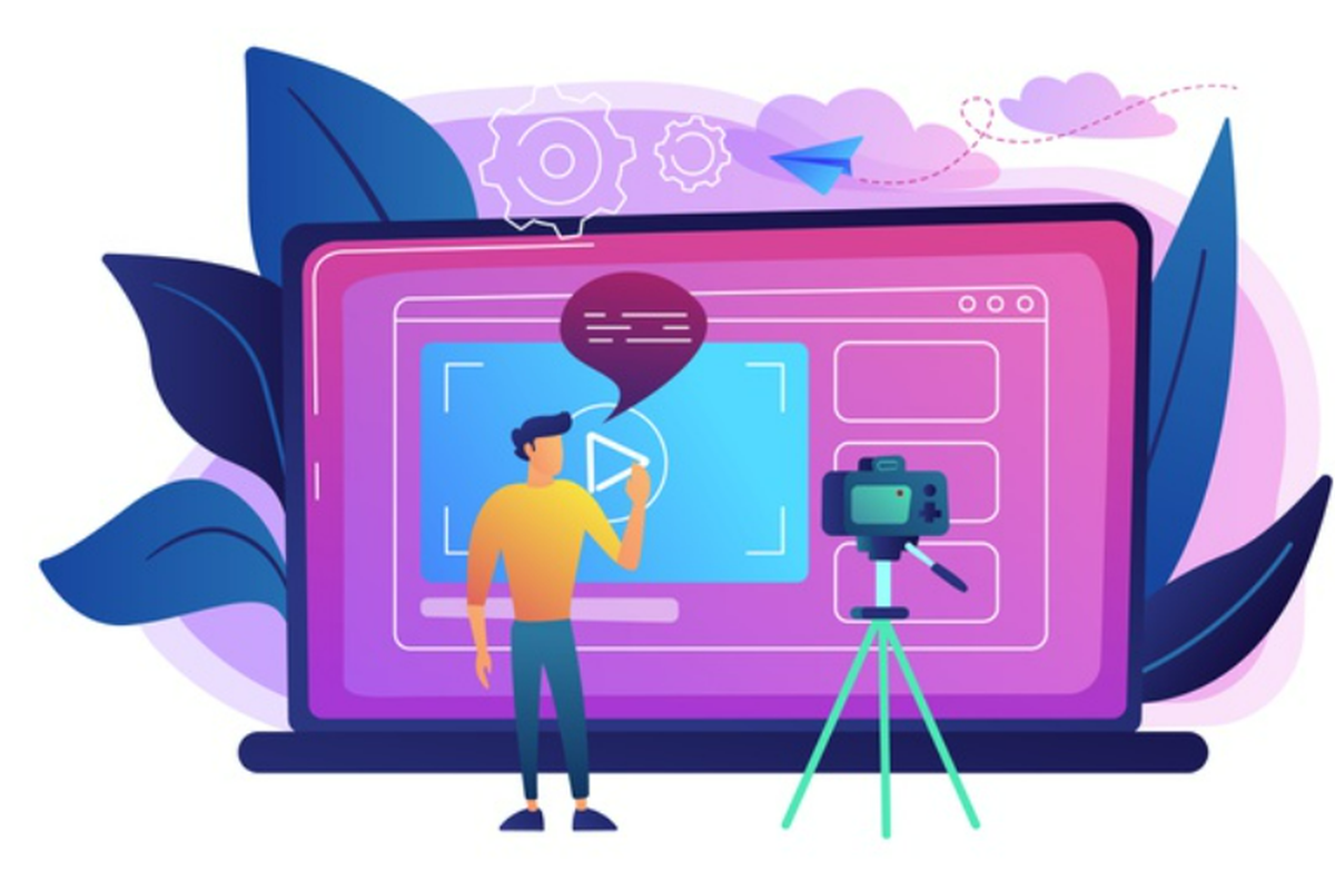 Ilustrasi video online advertising