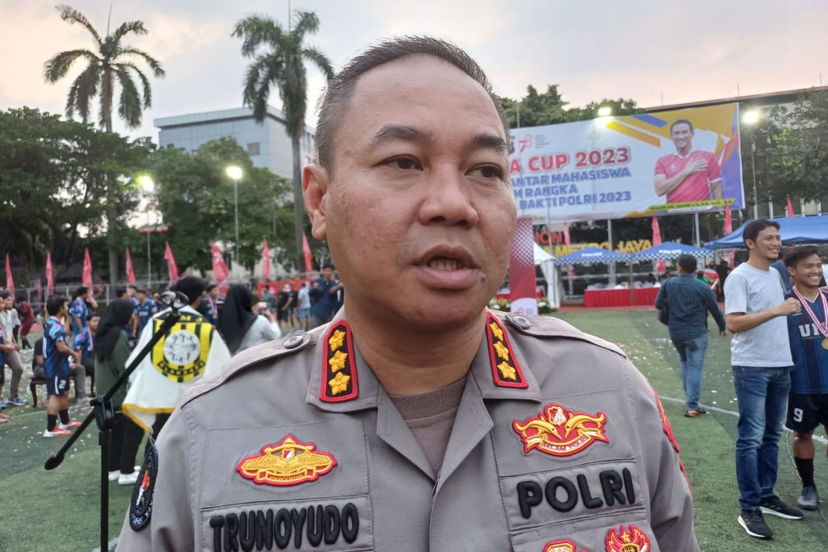 Kabid Humas Polda Metro Jaya Kombes Trunoyudo Wisnu Andiko di Mapolda Metro Jaya, Selasa (15/8/2023).