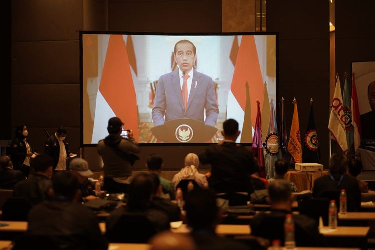 Presiden Joko Widodo (Jokowi) membuka Kongres X Konfederasi Serikat Pekerja Seluruh Indonesia (KSPSI).