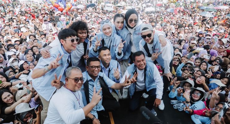 Senam Gemoy di Kabupaten Tangerang, Raffi Ahmad Ajak Masyarakat Pilih Andra-Dimyati dan Maesyal-Intan