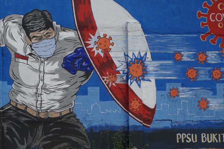 Gambar mural di Bukit Duri, Tebet, Jakarta.