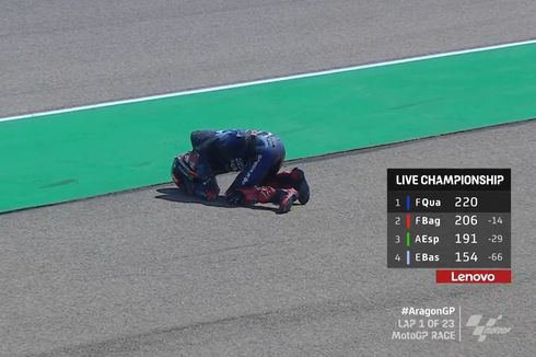 Live MotoGP Aragon - Marquez Tabrakan dengan Quartararo dan Nakagami