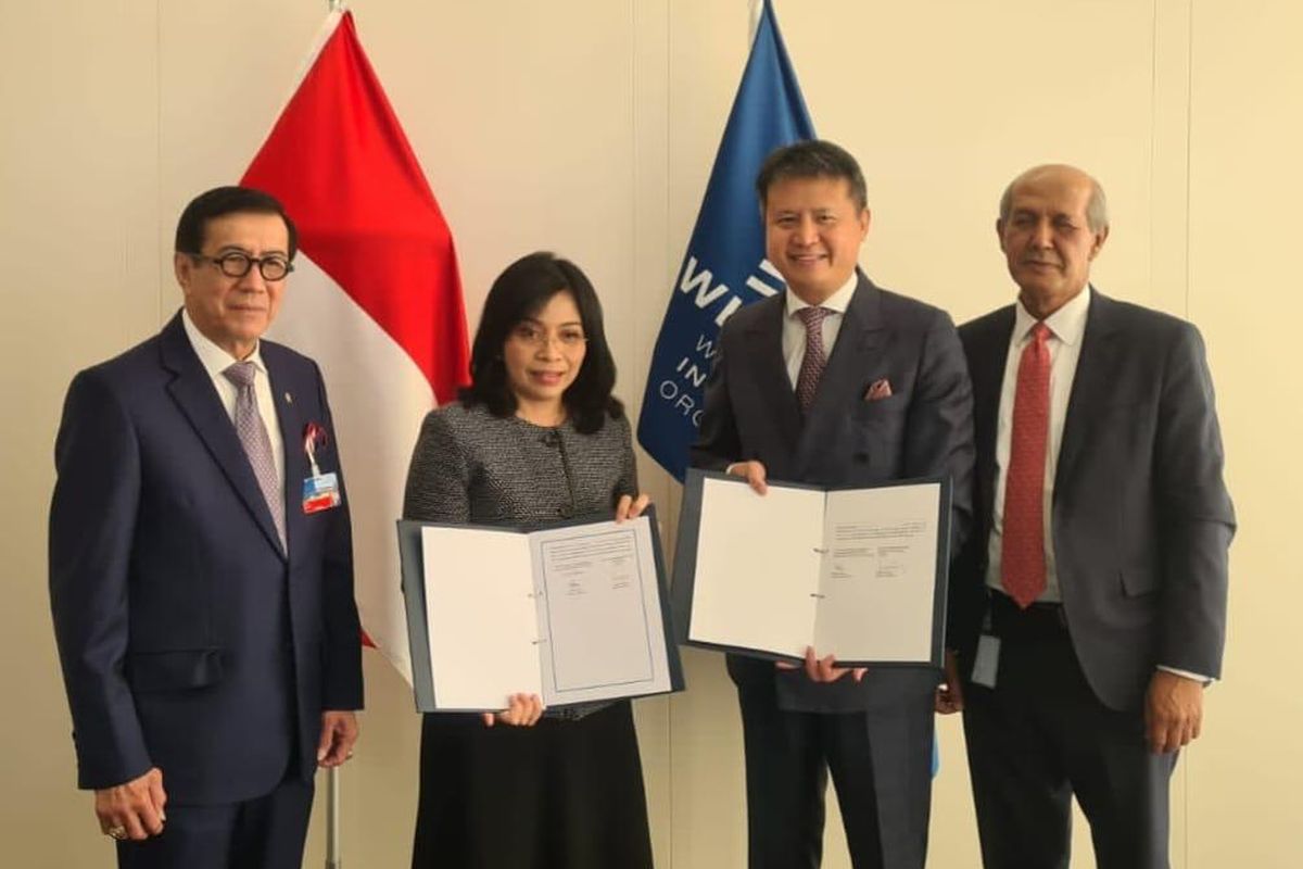 Menteri Hukum dan Hak Asasi Manusia (Menkumham) Yasonna H Laoly menghadiri sejumlah pertemuan bilateral pada hari kedua Sidang Majelis Umum World Intellectual Property Organization (WIPO) di Jenewa, Swiss, pada 7 Juli 2023. 
